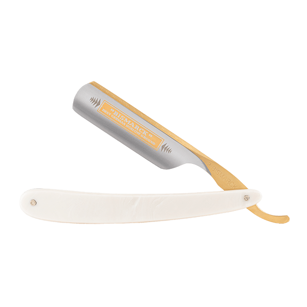 Open scheermes 6/8" carbon | Bismarck | Acryl parelmoer optiek wit