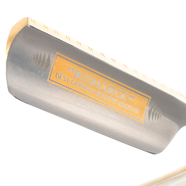 Open scheermes 6/8" carbon | Bismarck | Acryl parelmoer optiek wit