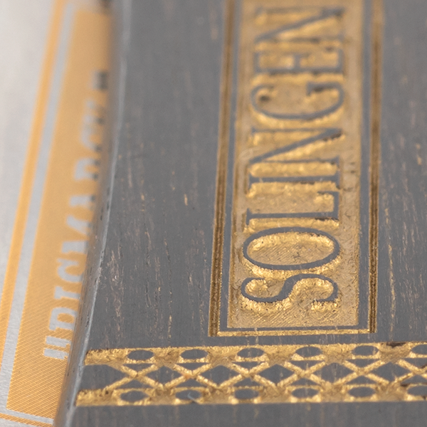 Open scheermes 6/8" carbon | Bismarck | ebbenhout | goud inleg