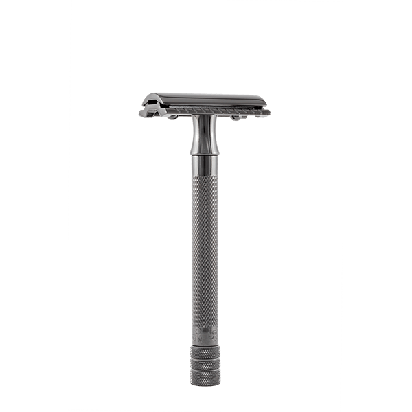Safety razor 23 zwart | lang handgreep | verchroomd