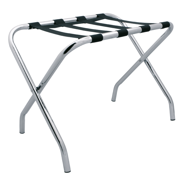 Kofferrek van stalen buizen, scharnierend in verchroomd staal.