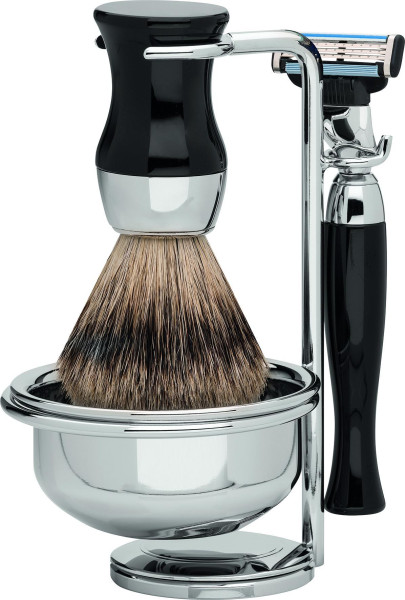 Erbe Scheerset | Gillette® Mach3® | edelhars in zwart | dassenhaar "Series Premium Design VIENNA" 5510476