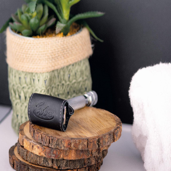 Beschermkap voor nat scheerapparaat leer zwart