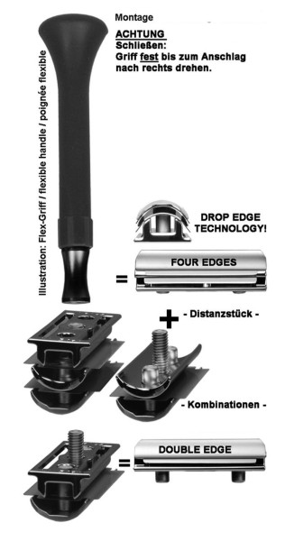 Erbe Safty Razor Razolution 2 Kanten & 4 Kanten zwart