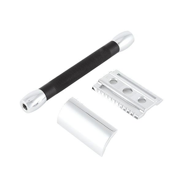 Safety razor 20C | lang handvat | verchroomd | zwart