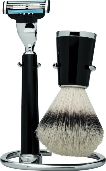 Erbe Scheerset | Gillette Fusion edelhars in zwart | Dassenhaar "Series Premium Design NEW York"